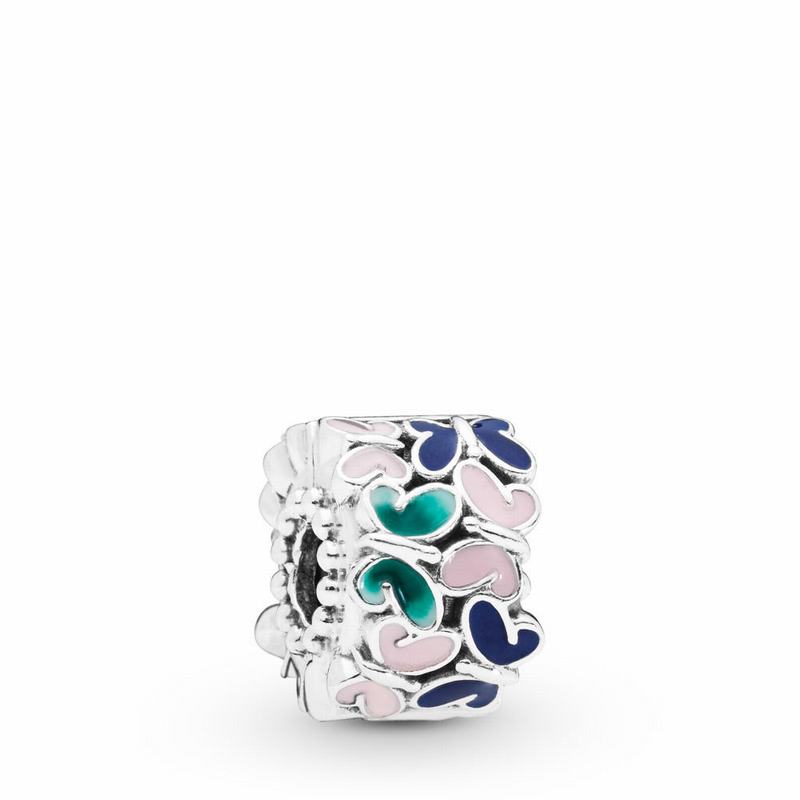 Pandora Butterfly Arrangement Clip - Sterling Silver/Enamel/Blue - Canada | CT4304WE